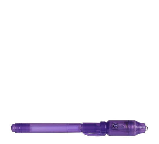 Στυλό Με Αόρατο Μελάνι Και Φακό UV Μοβ Πλαστικό