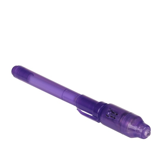 Στυλό Με Αόρατο Μελάνι Και Φακό UV Μοβ Πλαστικό