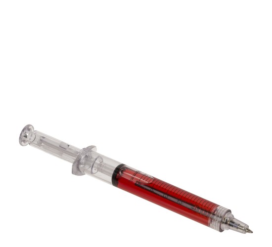 Στυλό Σύριγγα Με Κόκκινο Μελάνι Διάφανο Πλαστικό 13cm
