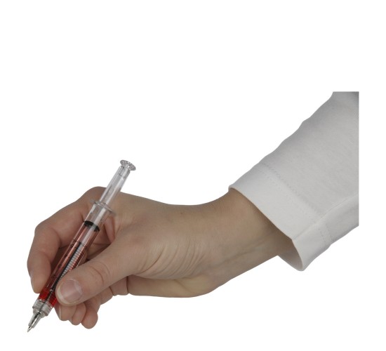 Στυλό Σύριγγα Με Κόκκινο Μελάνι Διάφανο Πλαστικό 13cm