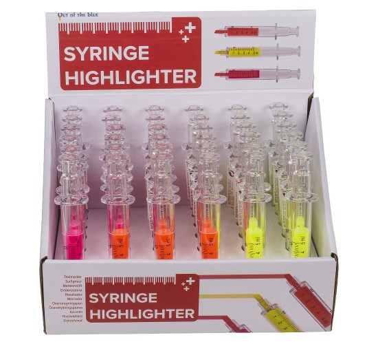 Μαρκαδόρος Υπογραμμίσεως Σύριγγα Πλαστικό 10x8cm Σε 4 Χρώματα