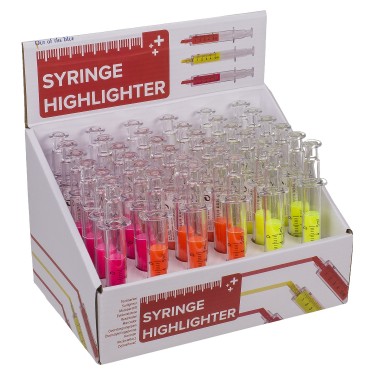 Μαρκαδόρος Υπογραμμίσεως Σύριγγα Πλαστικό 10x8cm Σε 4 Χρώματα