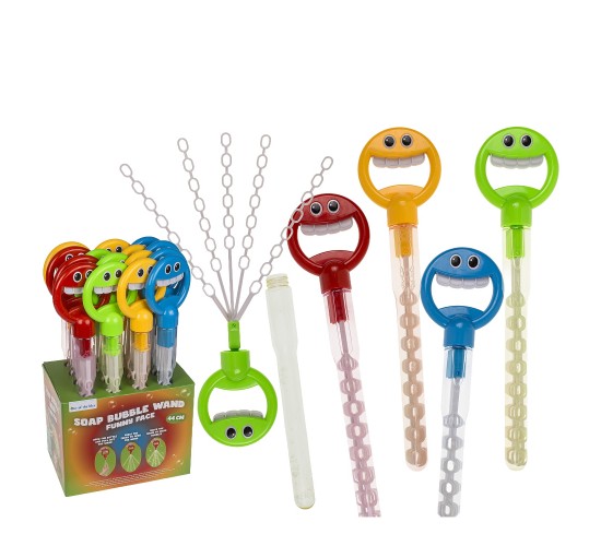 Παιχνίδι Σαπουνόφουσκες Αστείο Πρόσωπο 180ml 44cm Πλαστικό Σε 4 Χρώματα