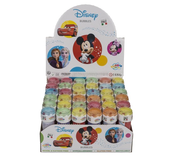 Παιχνίδι Σαπουνόφουσκες Χαρακτήρες Disney Με Παζλ Στο Καπάκι 60ml Πλαστικό