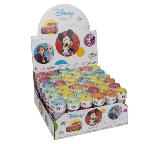 Παιχνίδι Σαπουνόφουσκες Χαρακτήρες Disney Με Παζλ Στο Καπάκι 60ml Πλαστικό