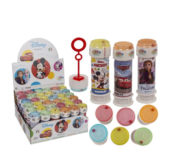 Παιχνίδι Σαπουνόφουσκες Χαρακτήρες Disney Με Παζλ Στο Καπάκι 60ml Πλαστικό