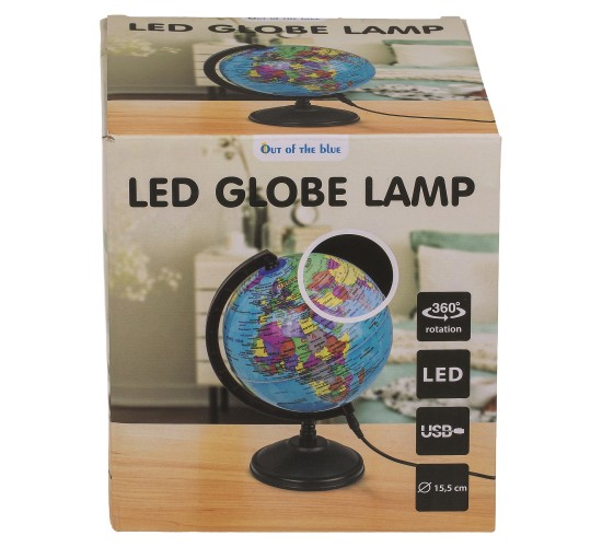 Φωτιστικό Επιτραπέζιο LED Υδρόγειος Με Καλώδιο USB Πλαστικό 11.5cm