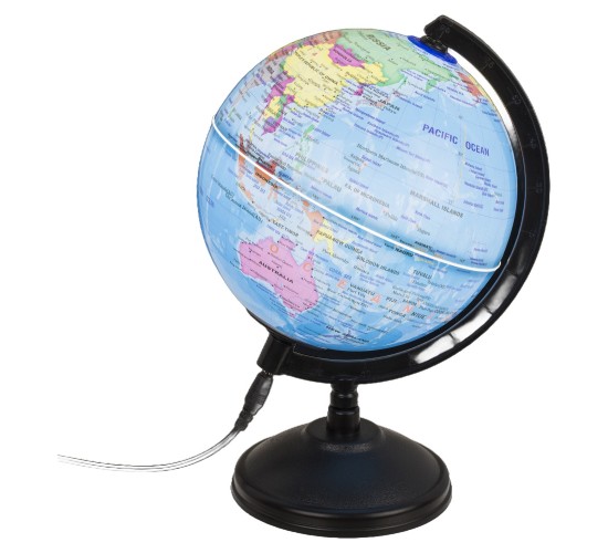 Φωτιστικό Επιτραπέζιο LED Υδρόγειος Με Καλώδιο USB Πλαστικό 11.5cm