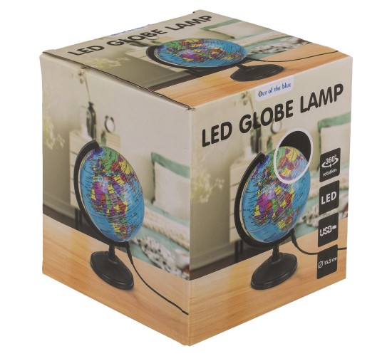 Φωτιστικό Επιτραπέζιο LED Υδρόγειος Με Καλώδιο USB Πλαστικό 11.5cm