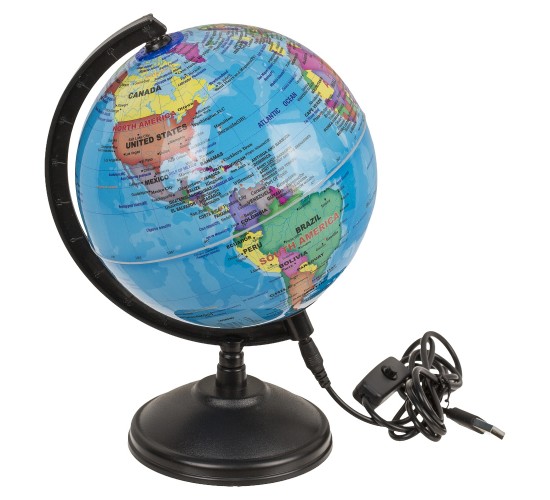 Φωτιστικό Επιτραπέζιο LED Υδρόγειος Με Καλώδιο USB Πλαστικό 11.5cm