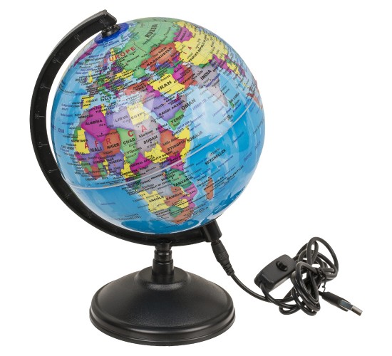 Φωτιστικό Επιτραπέζιο LED Υδρόγειος Με Καλώδιο USB Πλαστικό 11.5cm