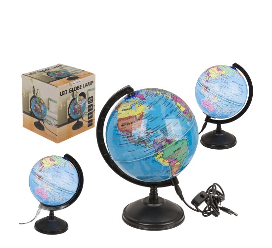 Φωτιστικό Επιτραπέζιο LED Υδρόγειος Με Καλώδιο USB Πλαστικό 11.5cm