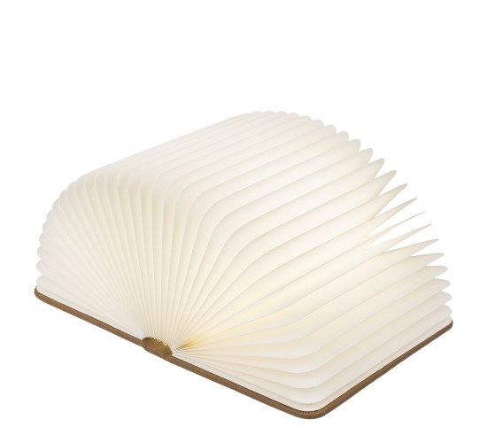 Λάμπα LED Ατμόσφαιρας Επιτραπέζια Βιβλίο Με Εξώφυλλο Δερματίνης Επαναφορτιζόμενη Καφέ 17x13cm