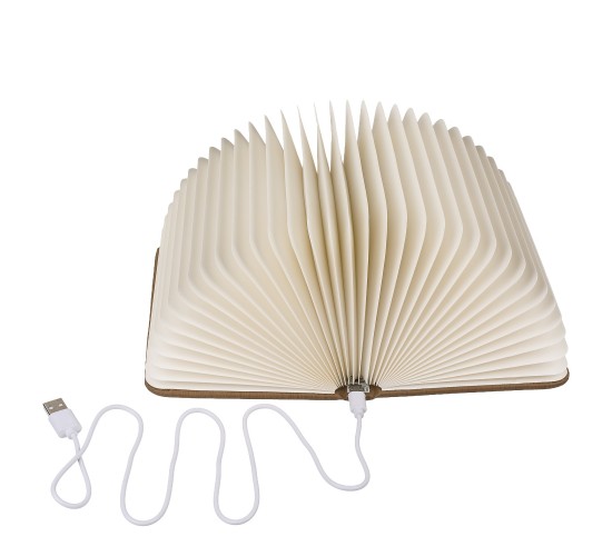 Λάμπα LED Ατμόσφαιρας Επιτραπέζια Βιβλίο Με Εξώφυλλο Δερματίνης Επαναφορτιζόμενη Καφέ 17x13cm