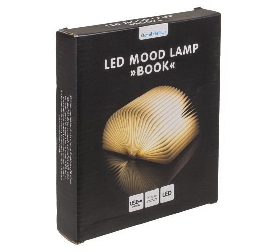 Λάμπα LED Ατμόσφαιρας Επιτραπέζια Βιβλίο Με Εξώφυλλο Δερματίνης Επαναφορτιζόμενη Καφέ 17x13cm