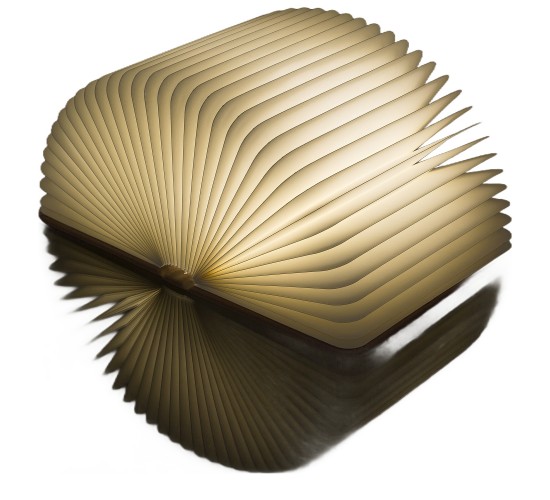 Λάμπα LED Ατμόσφαιρας Επιτραπέζια Βιβλίο Με Εξώφυλλο Δερματίνης Επαναφορτιζόμενη Καφέ 17x13cm