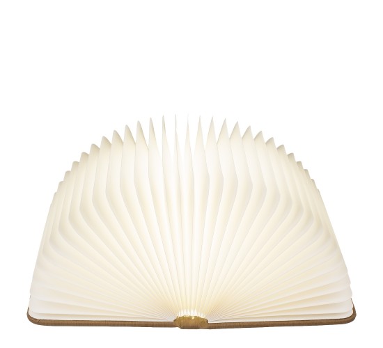 Λάμπα LED Ατμόσφαιρας Επιτραπέζια Βιβλίο Με Εξώφυλλο Δερματίνης Επαναφορτιζόμενη Καφέ 17x13cm