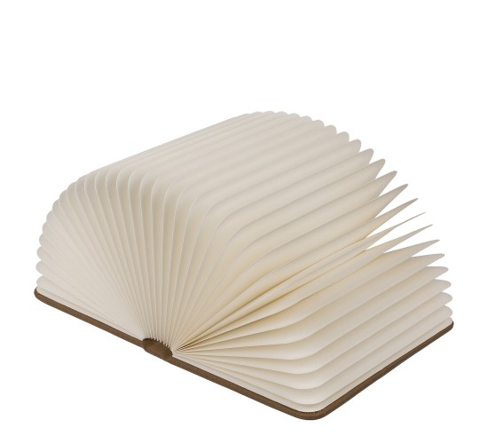 Λάμπα LED Ατμόσφαιρας Επιτραπέζια Βιβλίο Με Εξώφυλλο Δερματίνης Επαναφορτιζόμενη Καφέ 17x13cm