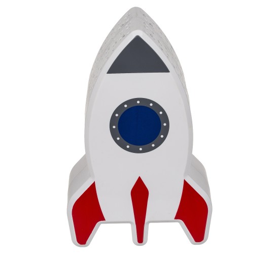 Λάμπα Νυχτός Πύραυλος Με Προτζέκτορα Αστεριών Μπαταρίας Πλαστικό 15cm