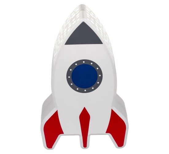 Λάμπα Νυχτός Πύραυλος Με Προτζέκτορα Αστεριών Μπαταρίας Πλαστικό 15cm