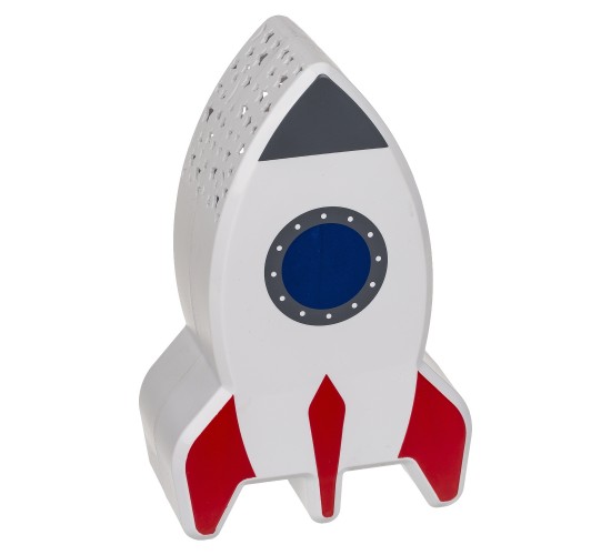 Λάμπα Νυχτός Πύραυλος Με Προτζέκτορα Αστεριών Μπαταρίας Πλαστικό 15cm