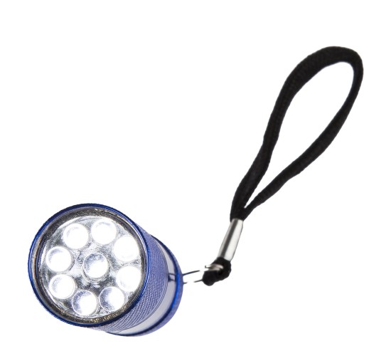 Φακός Με 9 LED Μπαταρίας Μέταλλο 8.5cm Σε 4 Χρώματα