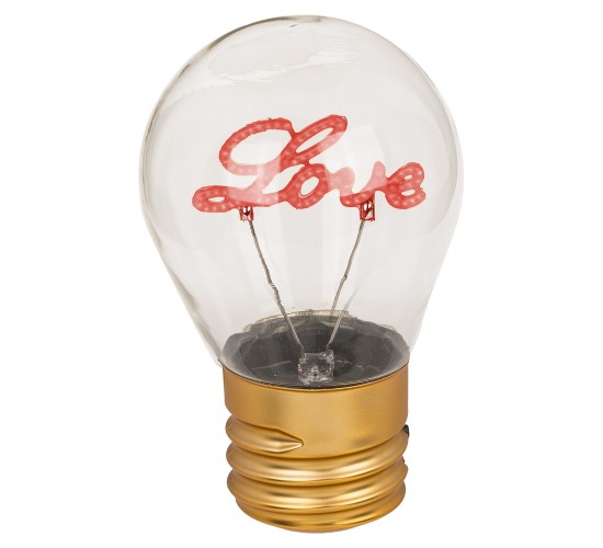 Φωτιστικό Επιτραπέζιο LED Λάμπα Πυρακτώσεως Με Κείμενο ‘Love’ Επαναφορτιζόμενο 12x7cm