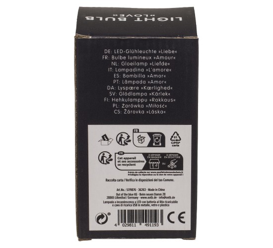 Φωτιστικό Επιτραπέζιο LED Λάμπα Πυρακτώσεως Με Κείμενο ‘Love’ Επαναφορτιζόμενο 12x7cm