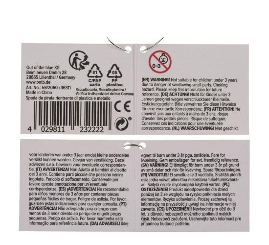 Παιχνίδι Πτυσσόμενο Μαχαίρι Πειρατή Πλαστικό 22x7cm