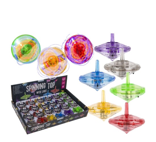 Παιχνίδι Σβούρα Με LED Πλαστικό 4.5cm Σε 6 Χρώματα