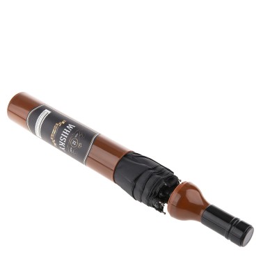 Ομπρέλα Τσέπης Μπουκάλι Ουίσκι Καφέ/Μαύρο Πλαστικό/Μέταλλο 90cm