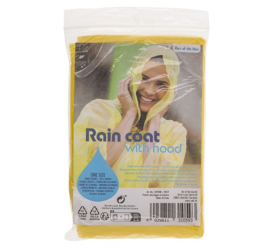 Αδιάβροχο Πόντσο Με Κουκούλα Σε Θήκη Μέγεθος One Size Σε 3 Χρώματα