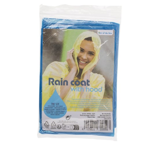 Αδιάβροχο Πόντσο Με Κουκούλα Σε Θήκη Μέγεθος One Size Σε 3 Χρώματα