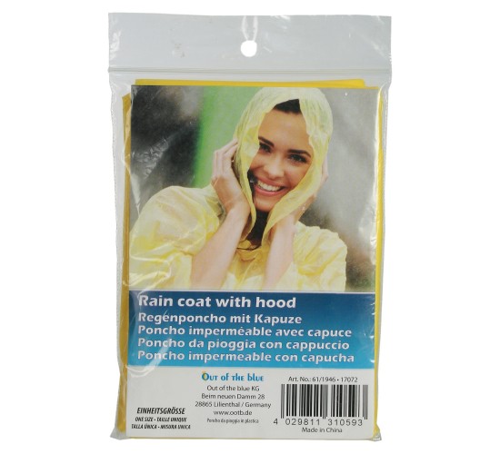 Αδιάβροχο Πόντσο Με Κουκούλα Σε Θήκη Μέγεθος One Size Σε 3 Χρώματα