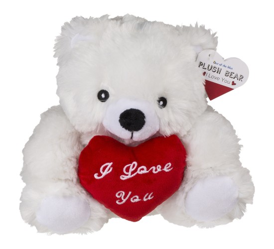 Αρκουδάκι Με Κόκκινη Καρδιά ‘I Love You’ Λευκό/Κόκκινο 22cm