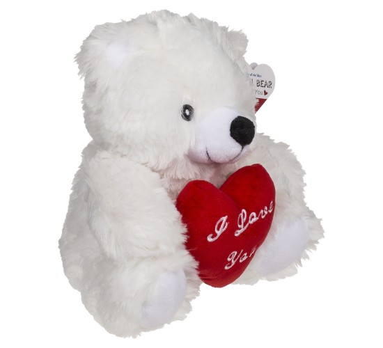 Αρκουδάκι Με Κόκκινη Καρδιά ‘I Love You’ Λευκό/Κόκκινο 22cm