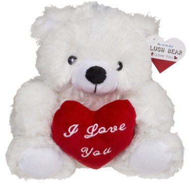 Αρκουδάκι Με Κόκκινη Καρδιά ‘I Love You’ Λευκό/Κόκκινο 22cm