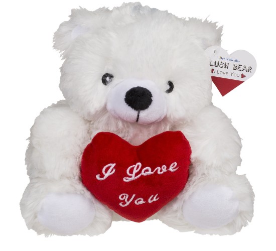 Αρκουδάκι Με Κόκκινη Καρδιά ‘I Love You’ Λευκό/Κόκκινο 22cm