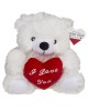 Αρκουδάκι Με Κόκκινη Καρδιά ‘I Love You’ Λευκό/Κόκκινο 22cm