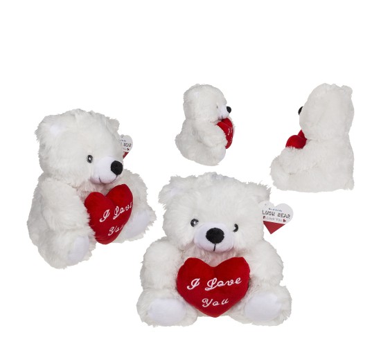 Αρκουδάκι Με Κόκκινη Καρδιά ‘I Love You’ Λευκό/Κόκκινο 22cm