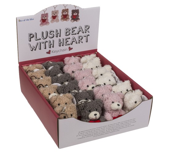 Μπρελόκ Αρκουδάκι Με Καρδιά 8cm Σε 4 Χρώματα