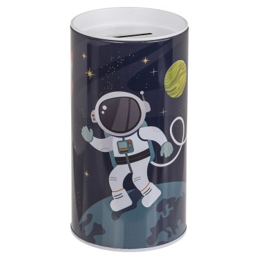 Κουμπαράς Διάστημα Με Αποσπώμενο Καπάκι Μέταλλο 15.5x8cm Σε 2 Σχέδια