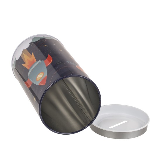 Κουμπαράς Διάστημα Με Αποσπώμενο Καπάκι Μέταλλο 15.5x8cm Σε 2 Σχέδια