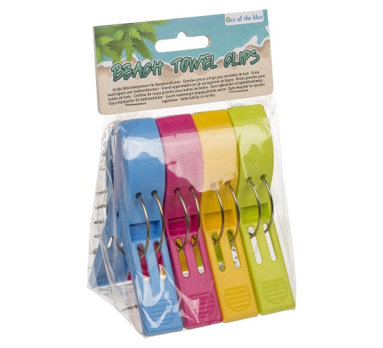 Μανταλάκια Μεγάλα Πολύχρωμα Για Πετσέτα Παραλίας Πλαστικό 12x8.5x2.3cm