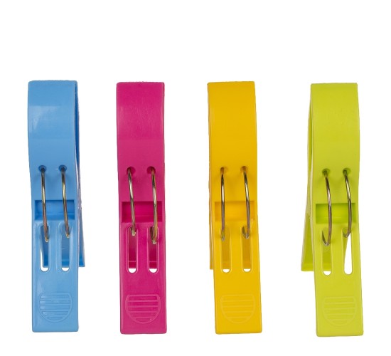 Μανταλάκια Μεγάλα Πολύχρωμα Για Πετσέτα Παραλίας Πλαστικό 12x8.5x2.3cm