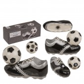 Αλατοπίπερο Παπούτσι Και Μπάλα Ποδοσφαίρου Με Μαγνήτη Δολομίτης 11.5x7.5x5cm Σετ 2Τμχ