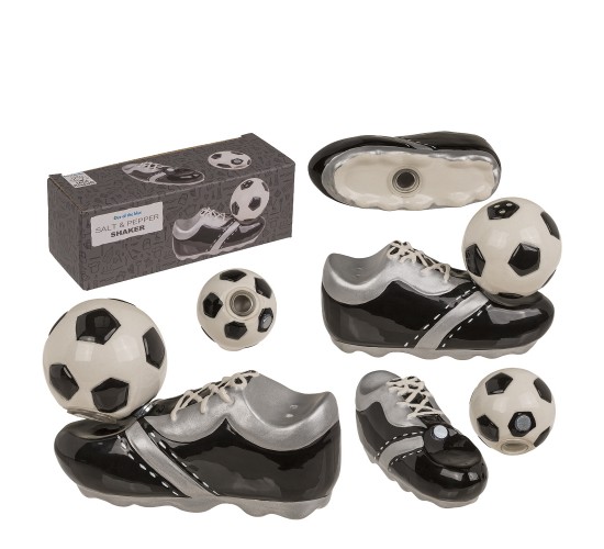 Αλατοπίπερο Παπούτσι Και Μπάλα Ποδοσφαίρου Με Μαγνήτη Δολομίτης 11.5x7.5x5cm Σετ 2Τμχ