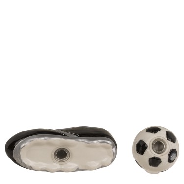 Αλατοπίπερο Παπούτσι Και Μπάλα Ποδοσφαίρου Με Μαγνήτη Δολομίτης 11.5x7.5x5cm Σετ 2Τμχ