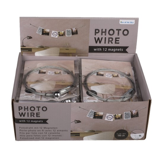 Μεταλλικό Σχοινί Για Κρέμασμα Φωτογραφιών Με 12 Μαγνήτες 190cm