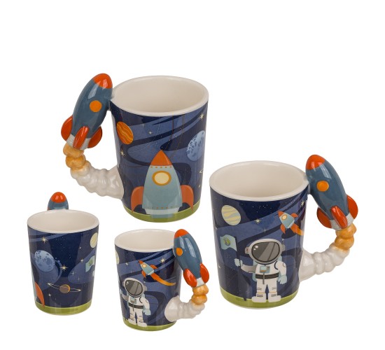 Κούπα 375ml Με Χερούλι Πύραυλο Δολομίτης 13x13.5cm